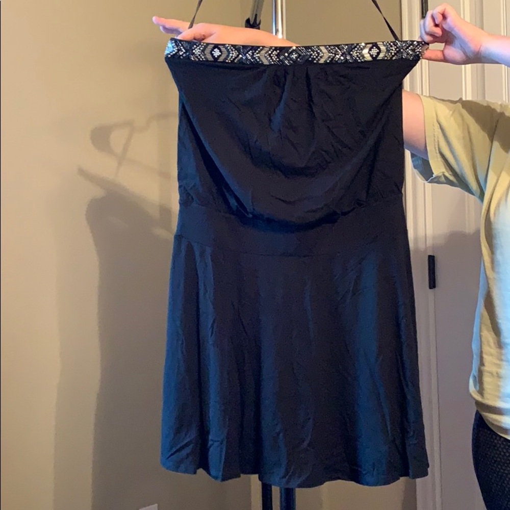 White House Black Market strapless dress L